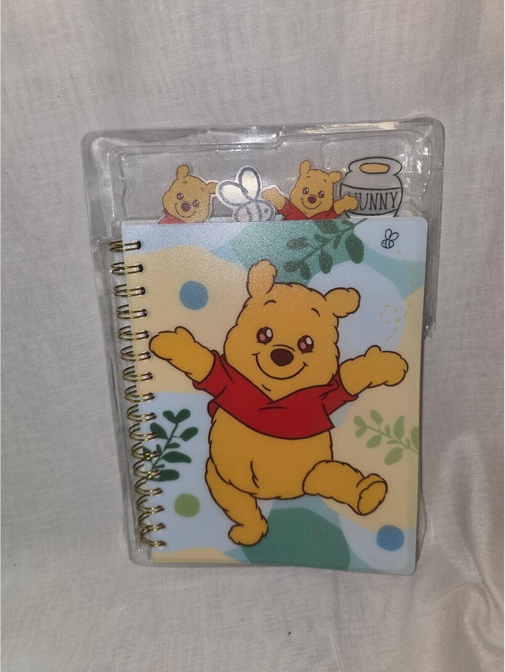 Disney Winnie the Pooh Tab Journal Notebook 96 Sheets Vinyl Cover New